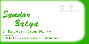 sandor balya business card